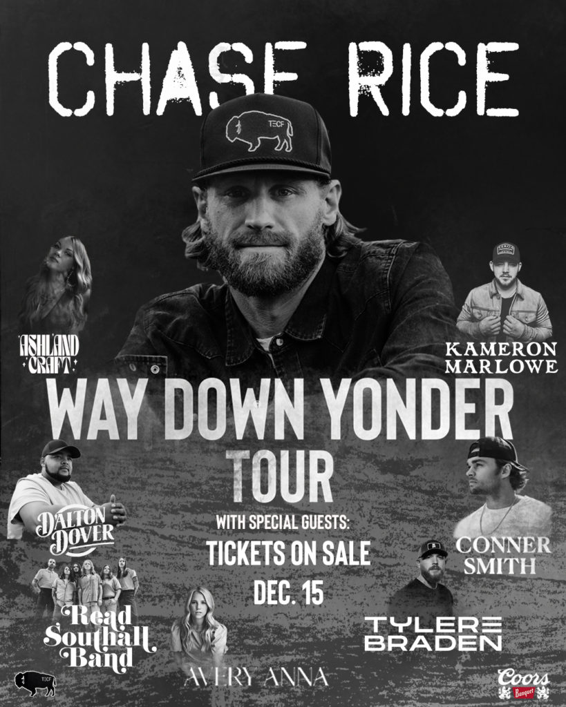 CHASE RICE HEADS WAY DOWN YONDER FOR 2023 TOUR - BBR Music Group
