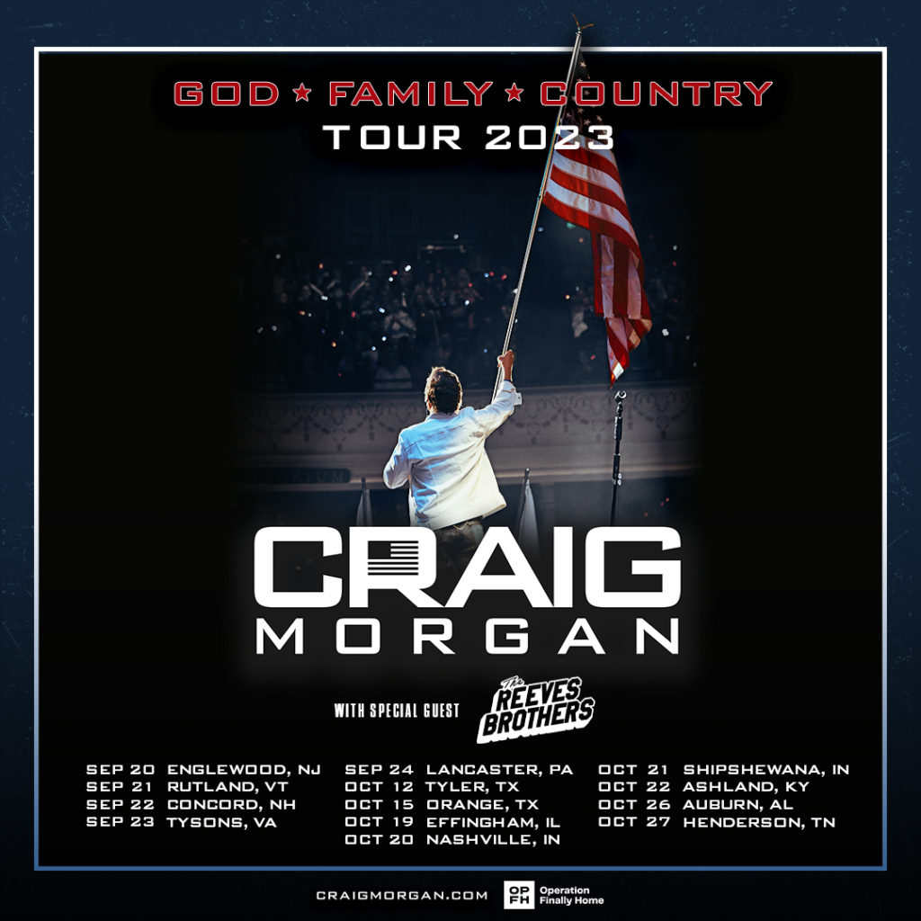 CRAIG “GOD, FAMILY, COUNTRY TOUR 2023,” IN PARTNERSHIP WITH